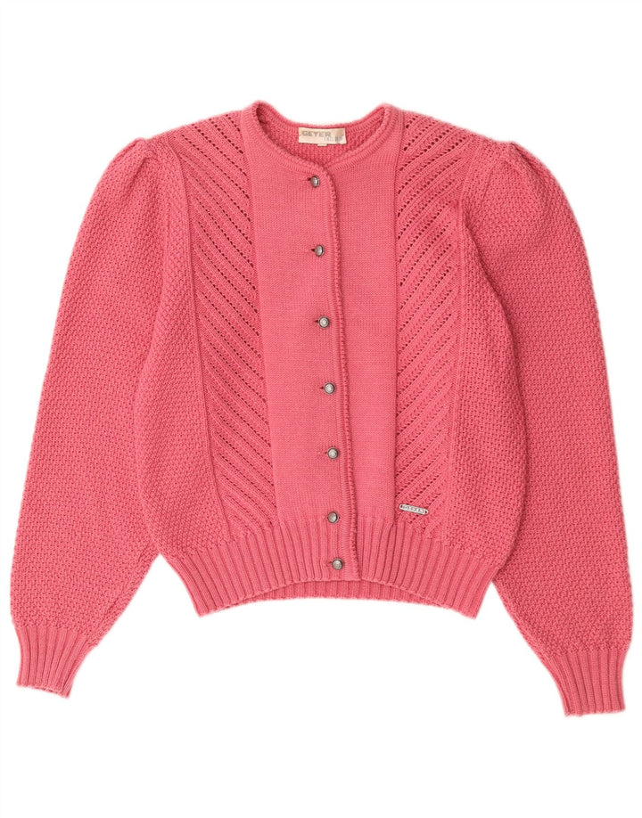 Geyer Damen Strickjacke Pullover IT 42 Mittelrosa Wolle