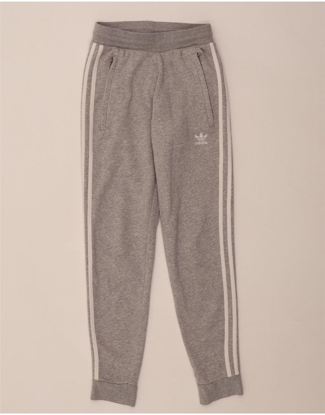 Adidas Damen-Trainingshose, Jogginghose, mittelgrau gefleckte Baumwolle