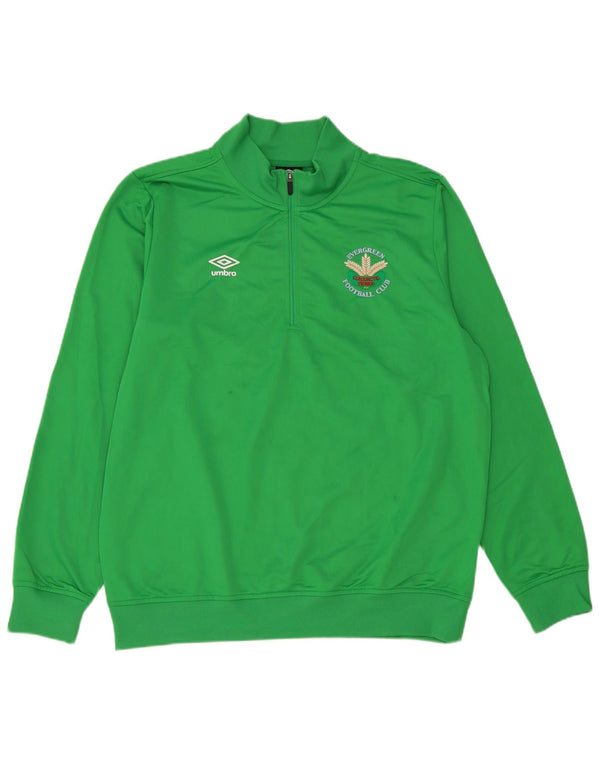 Umbro Herren-Sweatshirt mit grafischem Reißverschluss, Größe L, grün, Polyester