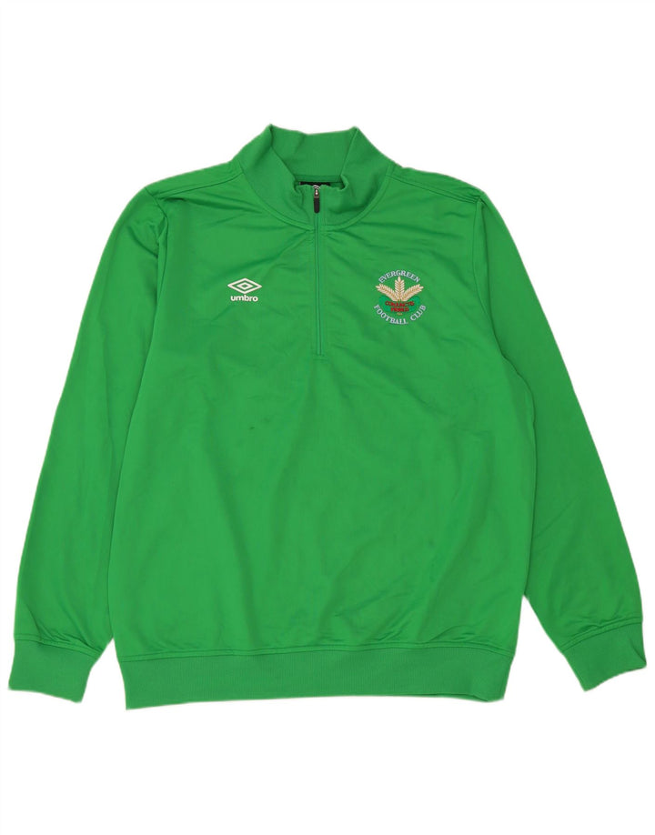 Umbro Herren-Sweatshirt mit grafischem Reißverschluss, Größe L, grün, Polyester
