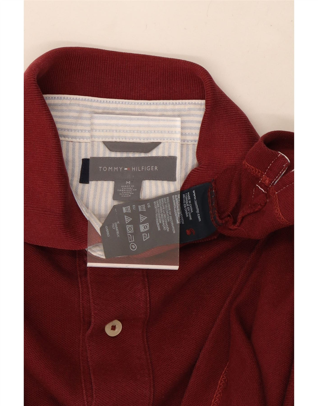 TOMMY HILFIGER Herren Poloshirt Medium Burgund Baumwolle