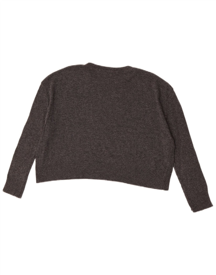 Zara Damen-Pullover, bauchfrei, übergroß, U-Boot-Ausschnitt, Gr. 10, Größe S, Grau