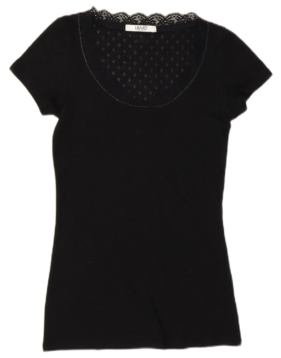 Liu Jo Damen T-Shirt Top UK 8 Small Schwarz