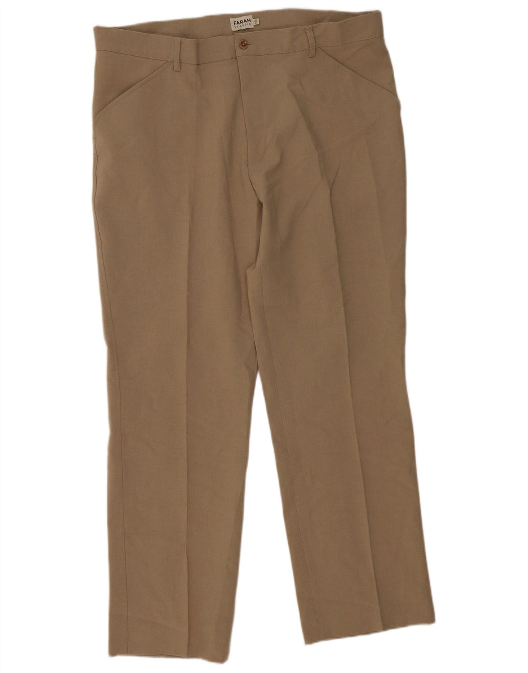 Farah Herren-Freizeithose, gerade, W40, L31, Beige, Polyester