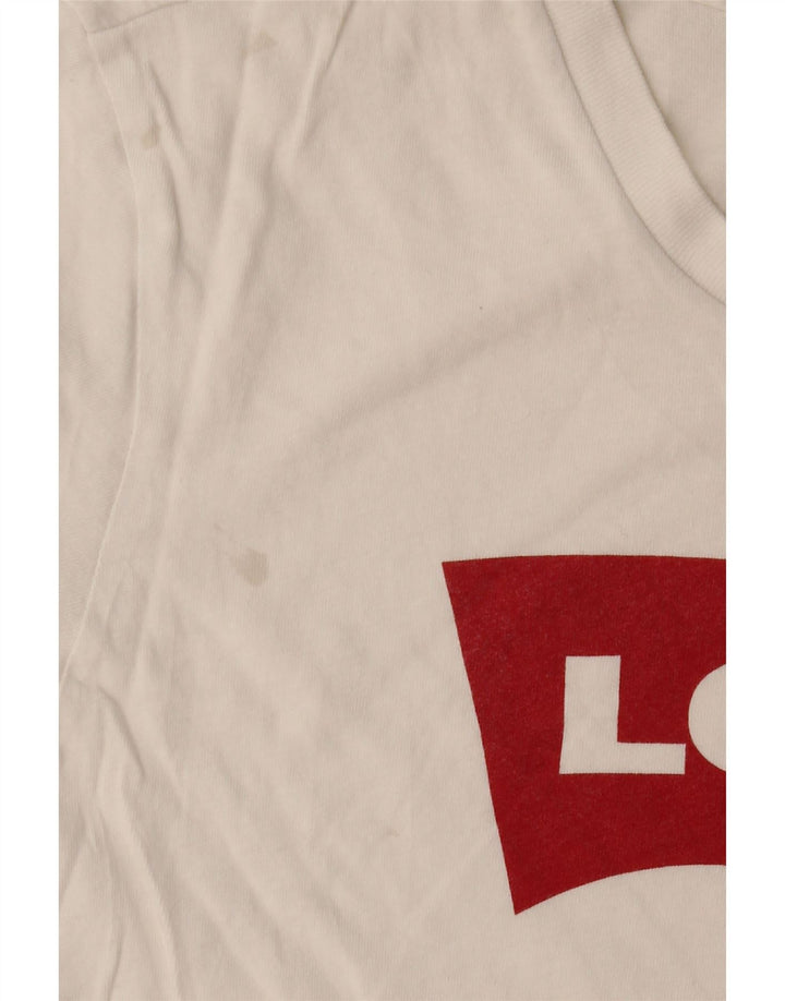 Levi's Damen Grafik-T-Shirt-Oberteil UK 14 Mittelweiß