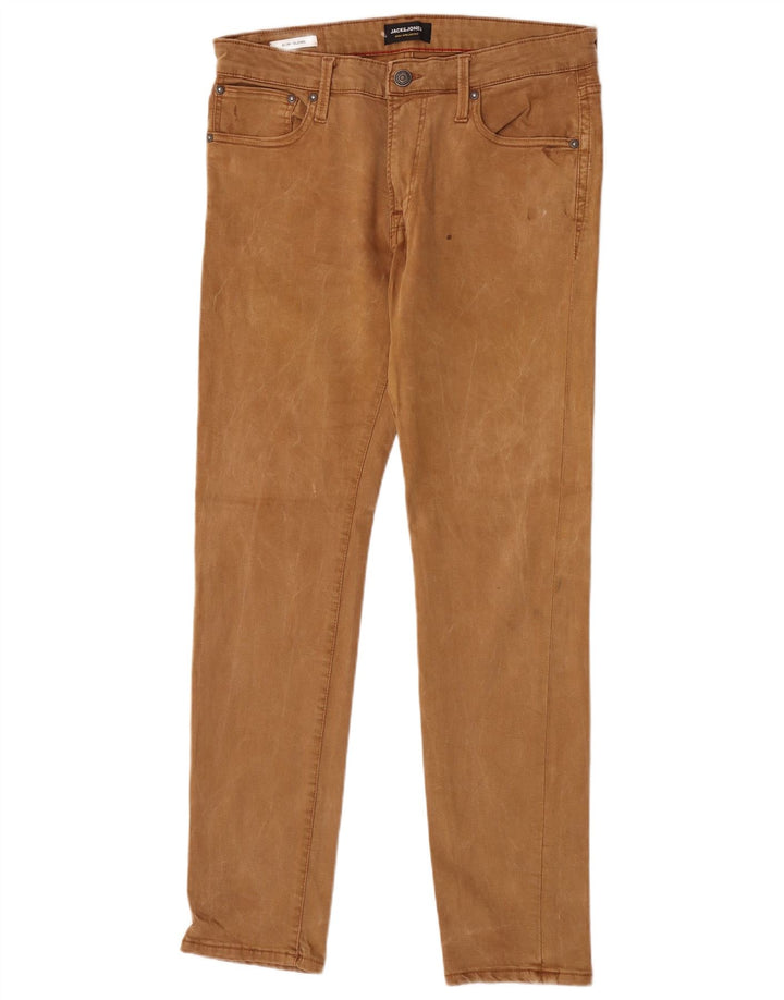 Jack & Jones Herren GLENN Slim Jeans W31 L32 Braune Baumwolle
