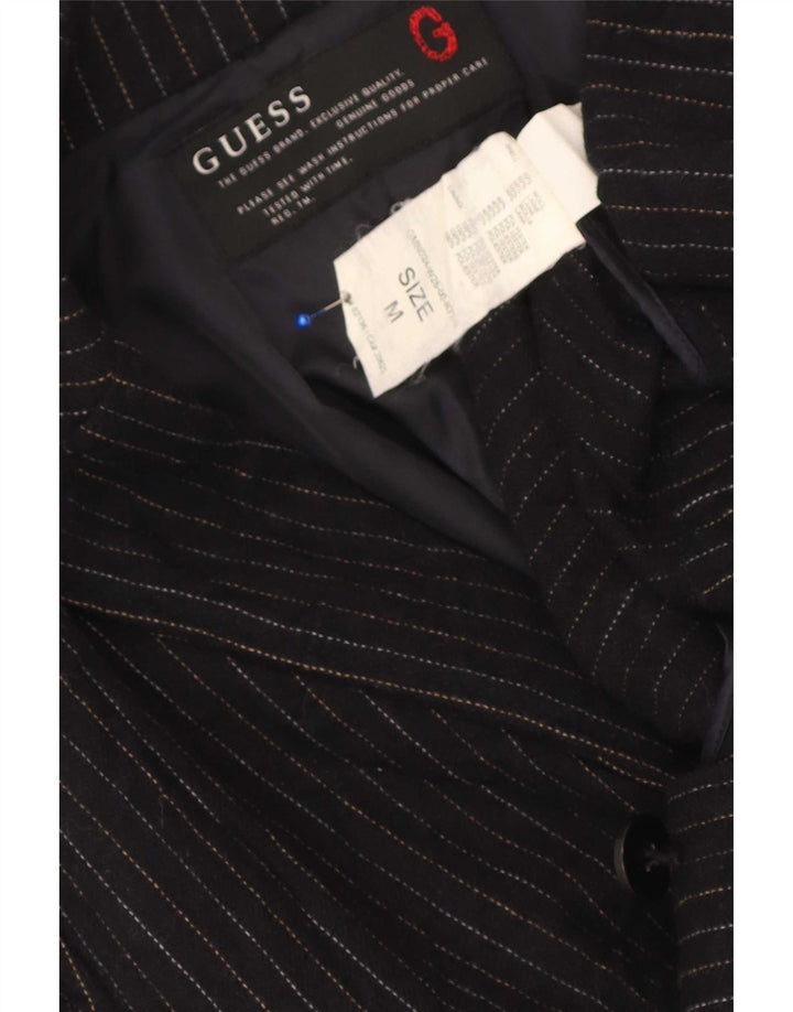 Guess Herren-Blazer mit 2 Knöpfen, Gr. 38, mittelmarineblau, gestreift, Wolle