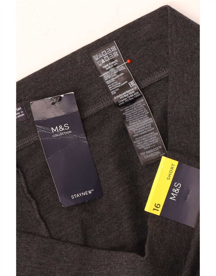 Marks & Spencer Damen-Trainingshose, UK-Größe 46, Größe L, Grau, Baumwolle