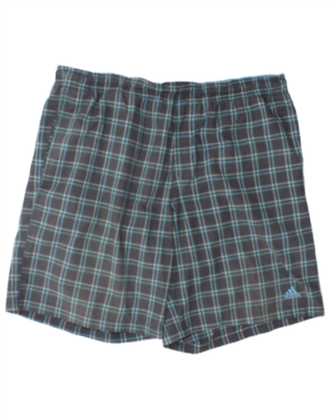 Adidas Herren Badeshorts XL Grau kariert Polyester