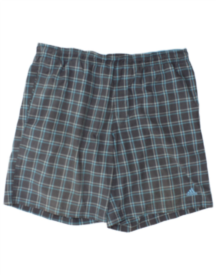 Adidas Herren Badeshorts XL Grau kariert Polyester