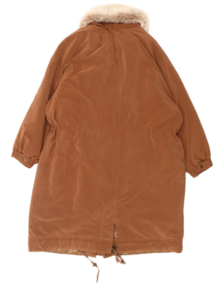 Paco Calvari Damen Übergroßer Mantel IT 44/46 Großes braunes Polyester