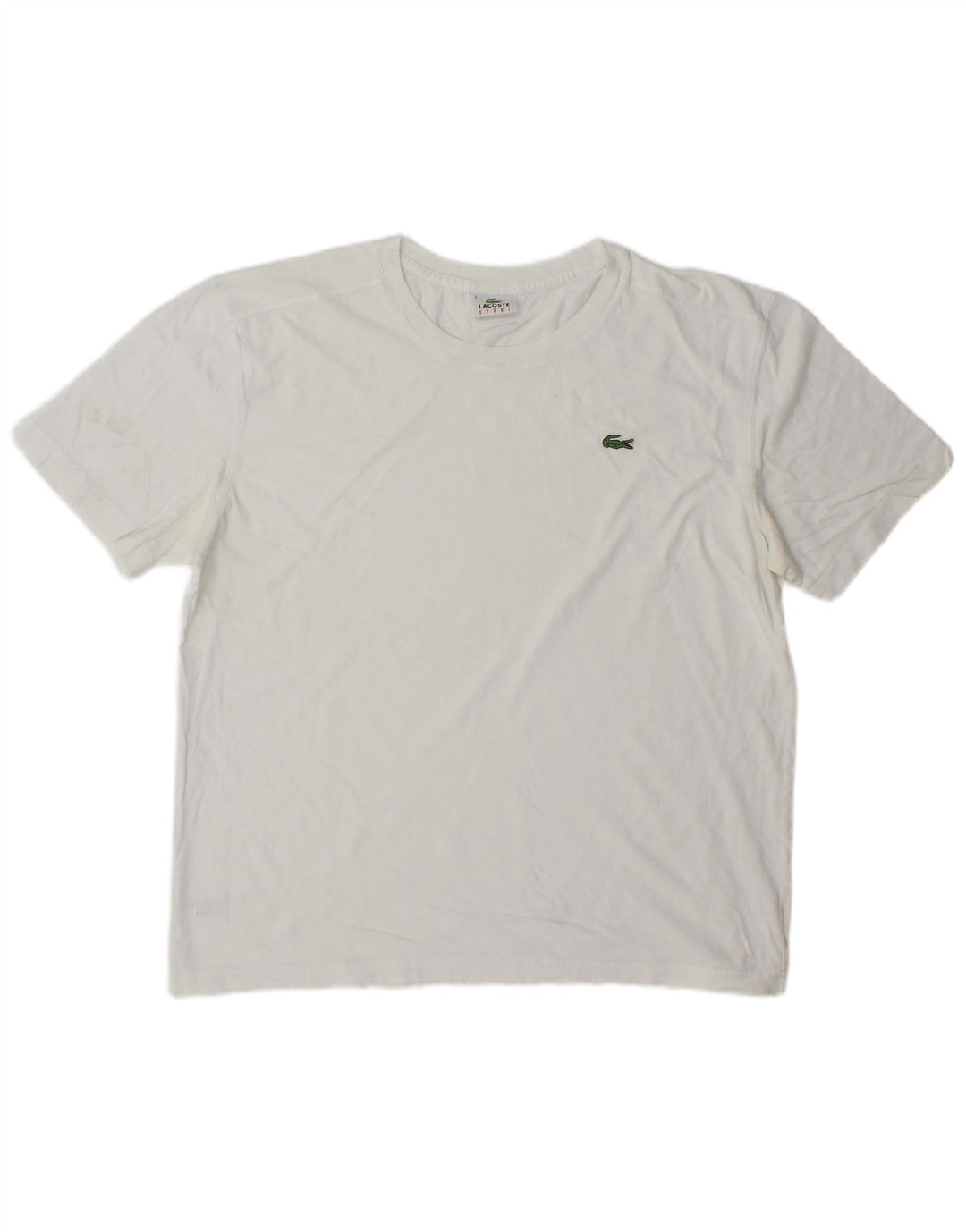 Lacoste Herren T-Shirt Top Größe 5 Große weiße Baumwolle
