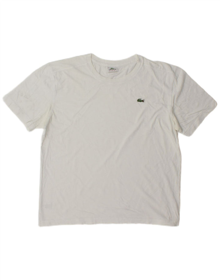 Lacoste Herren T-Shirt Top Größe 5 Große weiße Baumwolle