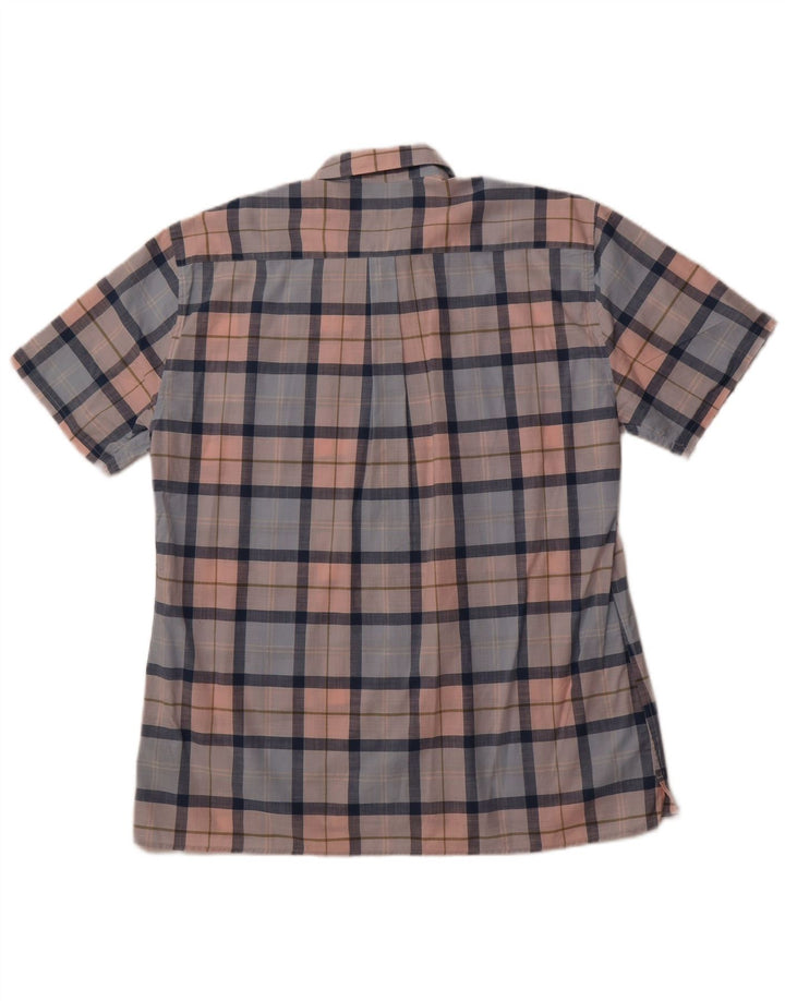 BARBOUR Herren-Kurzarmhemd mit normaler Passform, mittelblau karierte Baumwolle