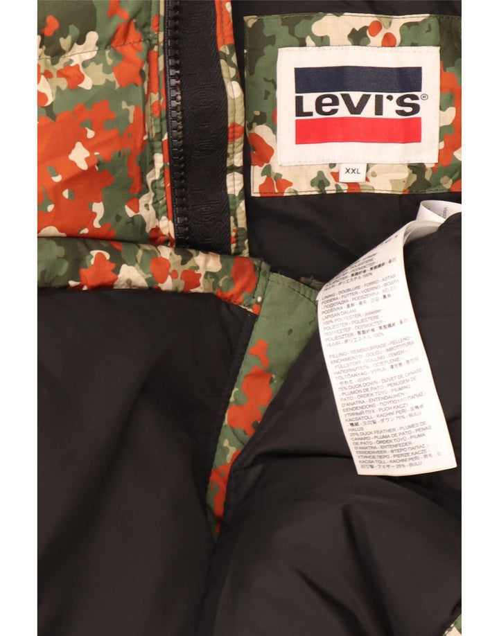 Levi's wattierte Herrenjacke UK 44 2XL Mehrfarbiges Camouflage-Polyester