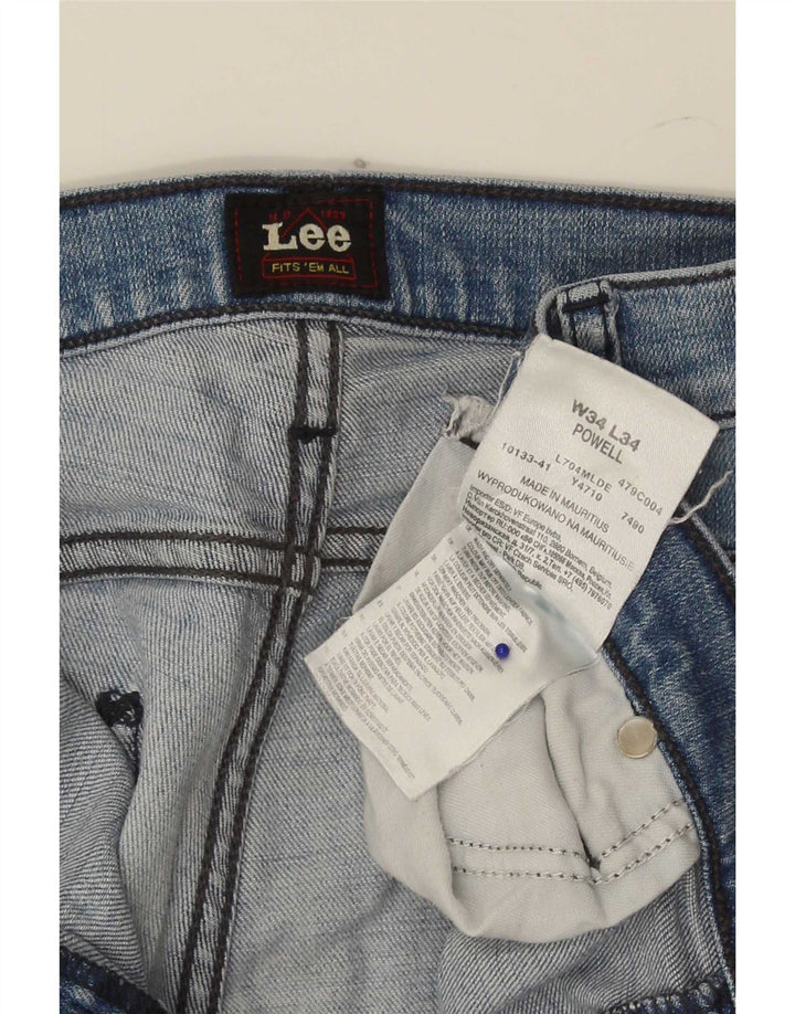 Lee Herren Powell Slim Jeans W34 L34 Blaue Baumwolle