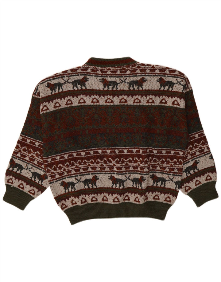 Vintage Herren Rundhalspullover Pullover XL Mehrfarbig Fair Isle