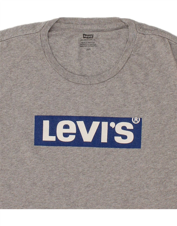 LEVI'S Mens Graphic T-Shirt Top Large Grey Vintage Levi's and Second-Hand Levi's from Messina Hembry 