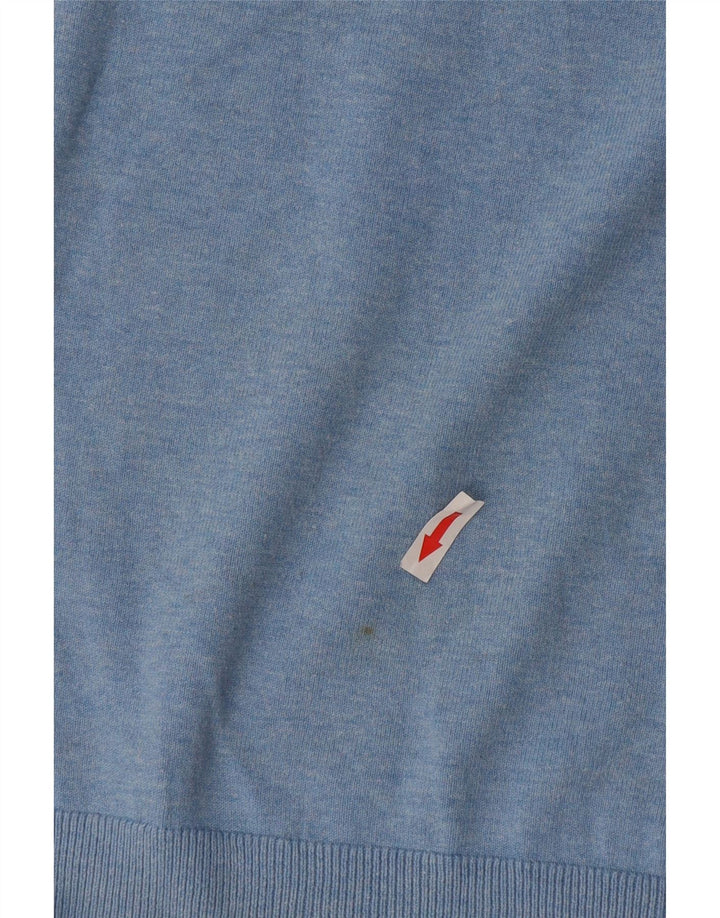 Marks & Spencer Herren Kurzarm-Polo-Pullover in Mittelblau