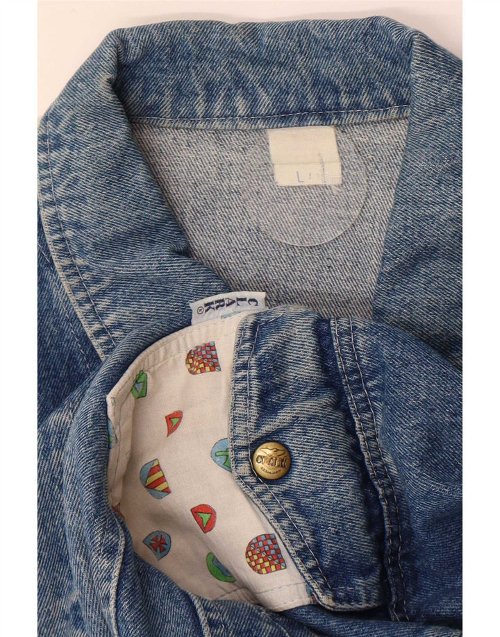 CLARK Herren Jeansjacke UK 40 Large Blue Patchwork