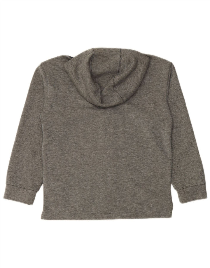 PUMA Jungen-Kapuzenpullover mit grafischem Reißverschluss, 9–10 Jahre, graues Farbblock-Polyester