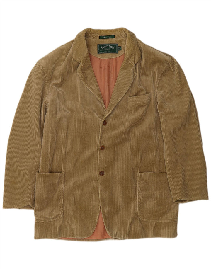 Part Two Herren-Blazer aus Cord mit 3 Knöpfen, US 42, XL, Beige, Baumwolle