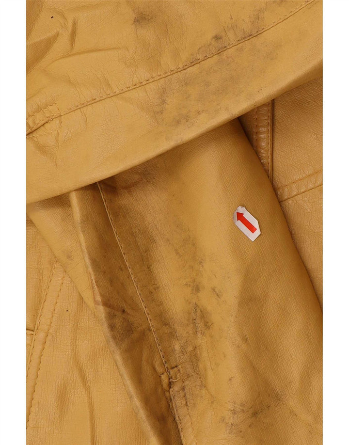 Vintage Damen Lederjacke UK 8 Small Gelb