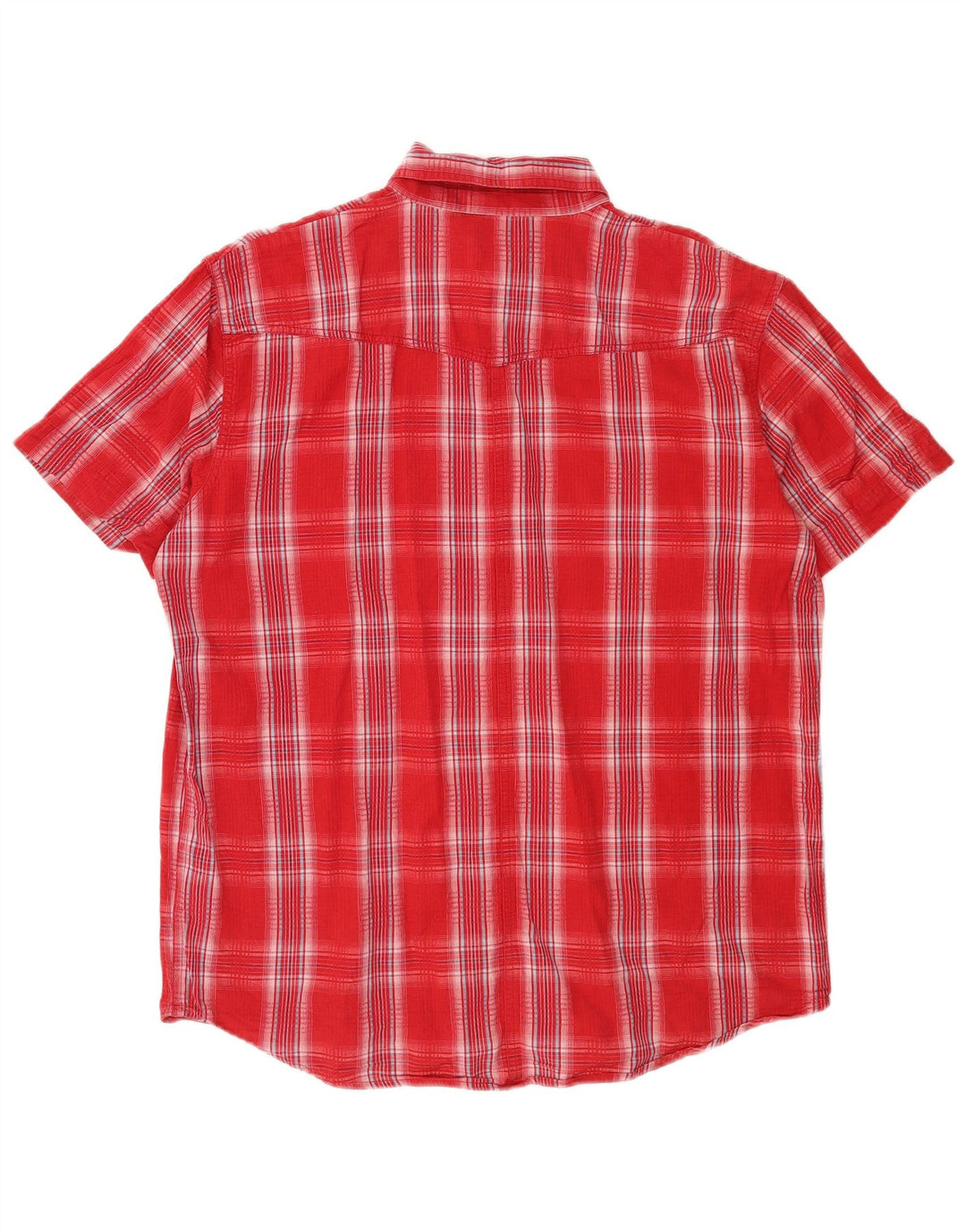 Wrangler Herren-Kurzarmhemd, groß, rot kariert, Baumwolle