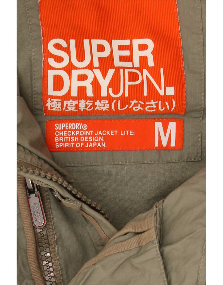 Superdry Damen-Parka mit Kapuze, UK 12, mittlere Khaki-Baumwolle