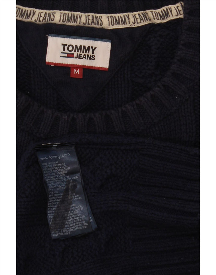 Tommy Hilfiger Herren-Pullover mit Rundhalsausschnitt, mittlere marineblaue Baumwolle
