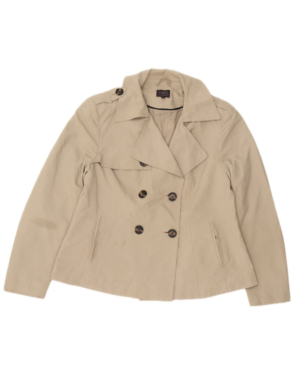 Marks & Spencer Damen Kurzer Trenchcoat UK 12 Medium Beige Polyester