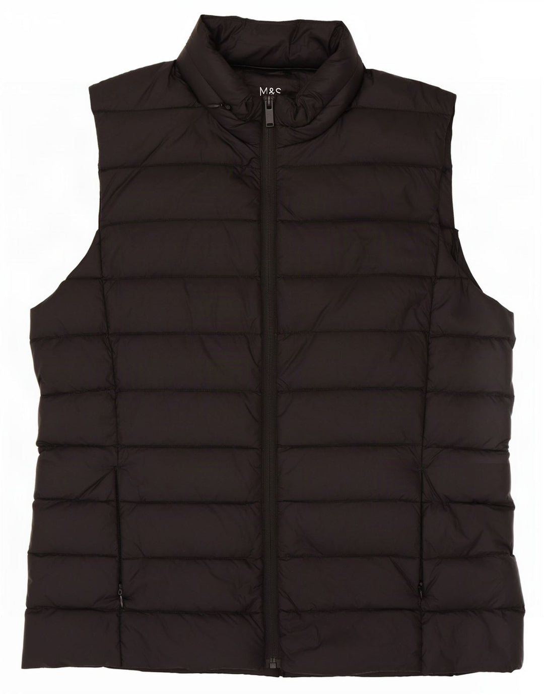 Marks & Spencer Damen Wattierte Weste UK 14 Medium Schwarz Polyamid