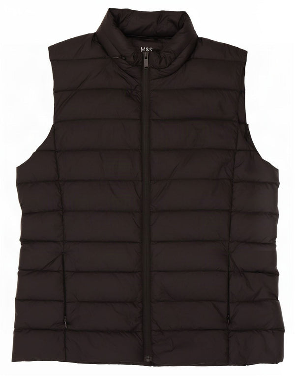 Marks & Spencer Damen Wattierte Weste UK 14 Medium Schwarz Polyamid