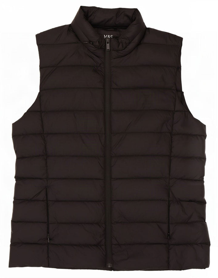 Marks & Spencer Damen Wattierte Weste UK 14 Medium Schwarz Polyamid