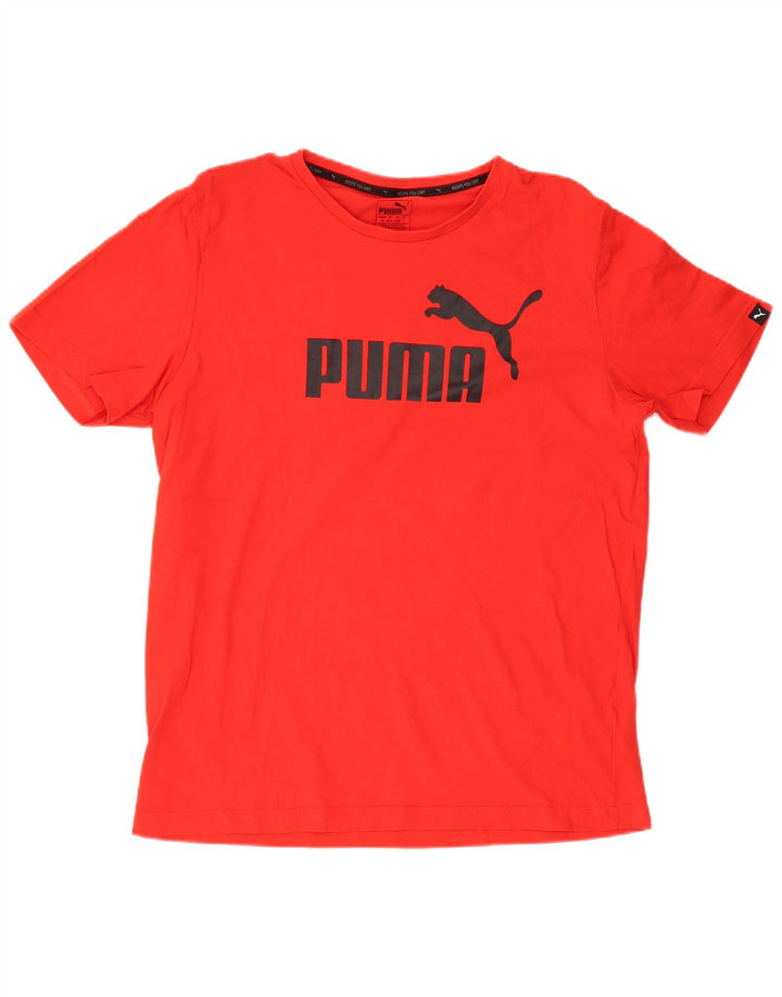 Puma Herren Grafik T-Shirt Top Große rote Baumwolle