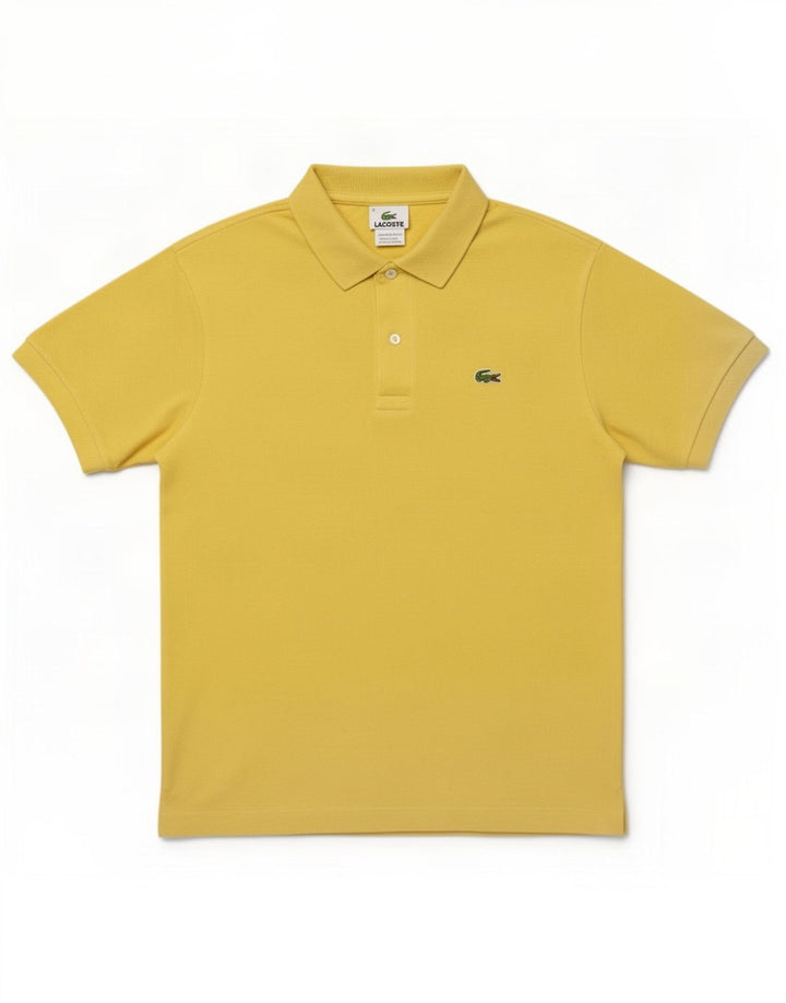 Lacoste Herren-Poloshirt, Größe 4, mittelgelbe Baumwolle
