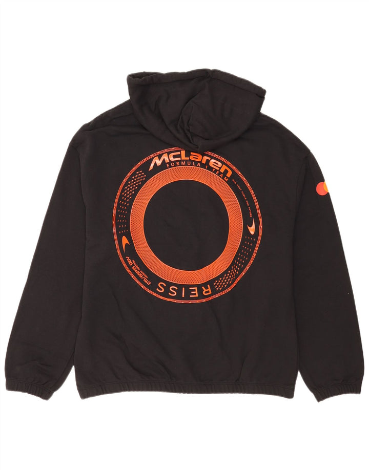 Reiss Herren-Kapuzenpullover mit Grafik, mittelschwarz, Baumwolle