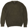 Marks & Spencer Herren-Pullover mit Rundhalsausschnitt, mittlere Khaki-Baumwolle