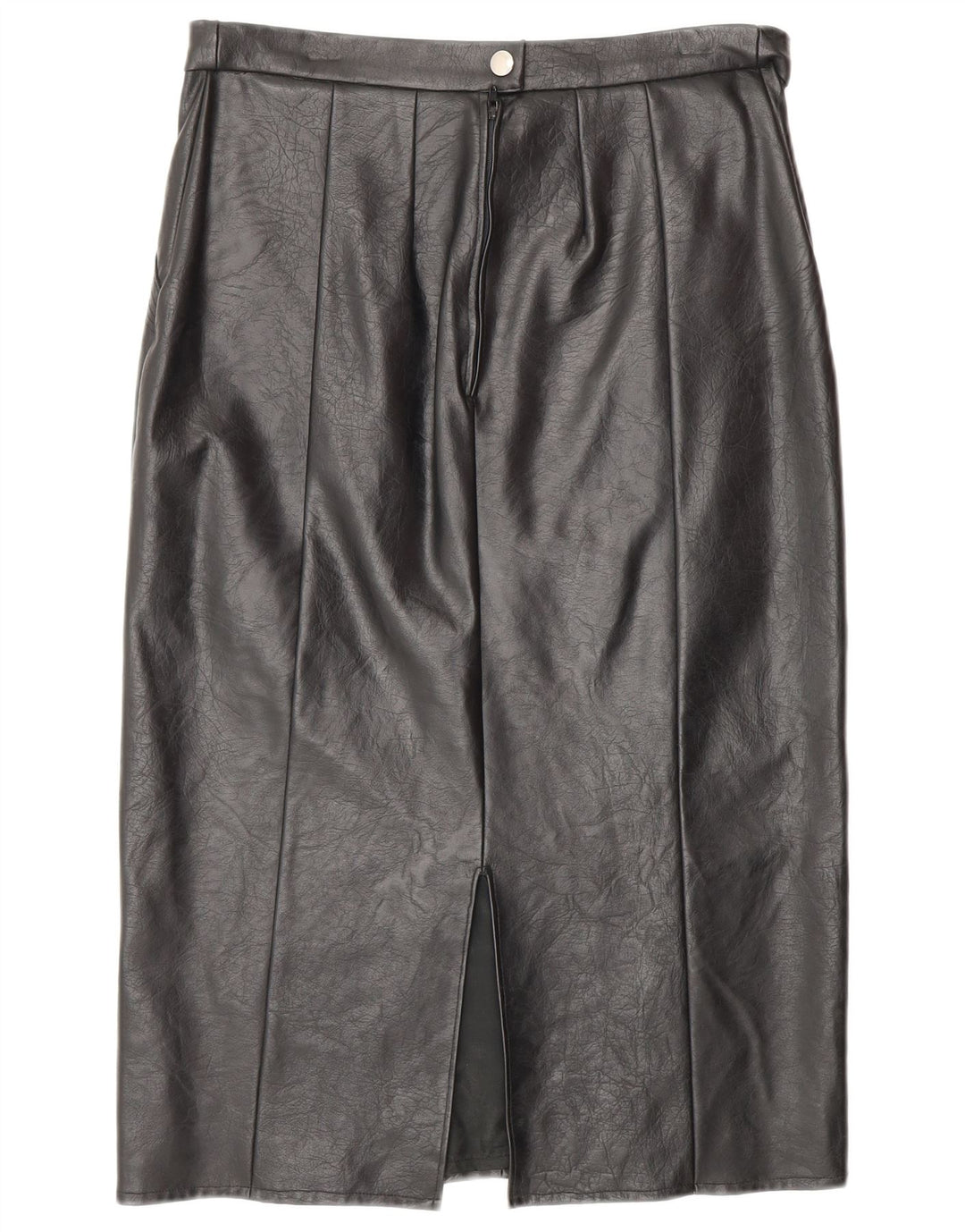 VINTAGE Damen Lederrock W28 Mittelschwarzes Leder