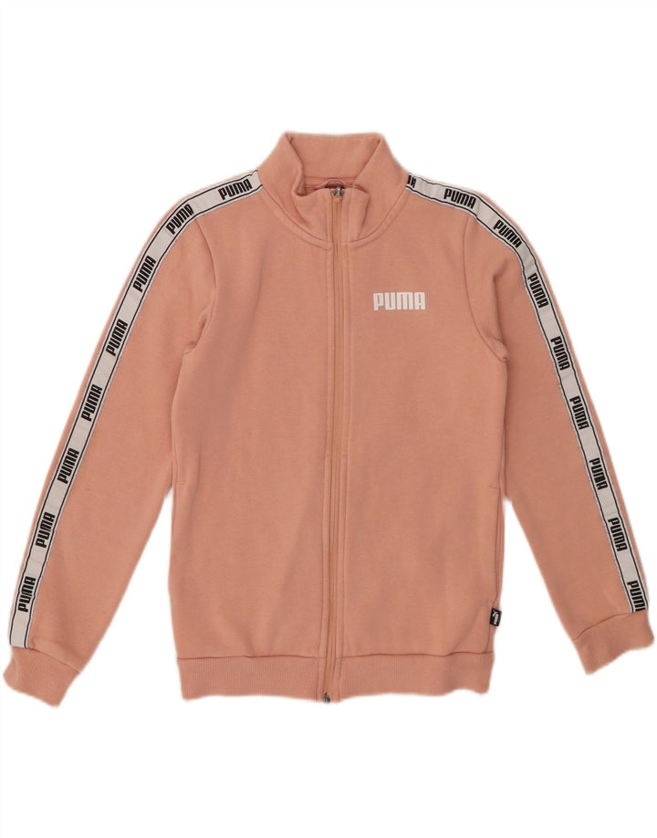 PUMA Mädchen-Trainingsanzug mit grafischem Oberteil, 11–12 Jahre, rosa Baumwolle