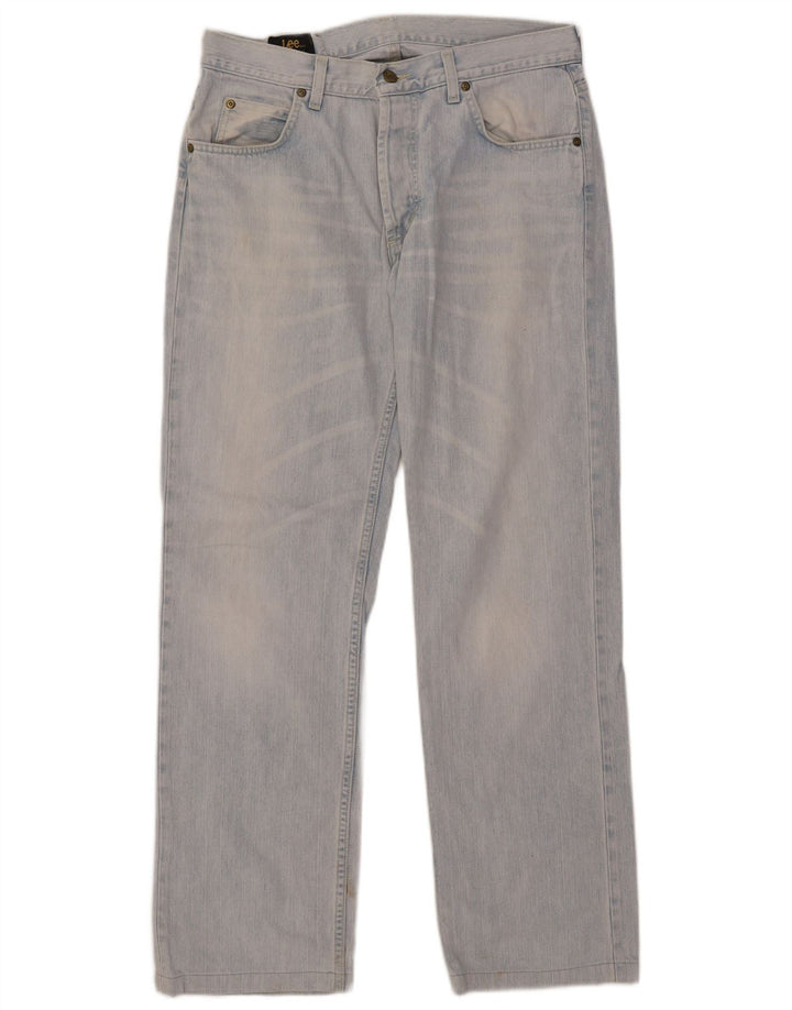 Lee Herren Straight Jeans W34 L30 Blaue Baumwolle