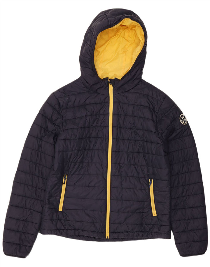 North Sails Herren-Jacke mit Kapuze, gepolstert, UK 38, mittelmarineblau, Polyamid