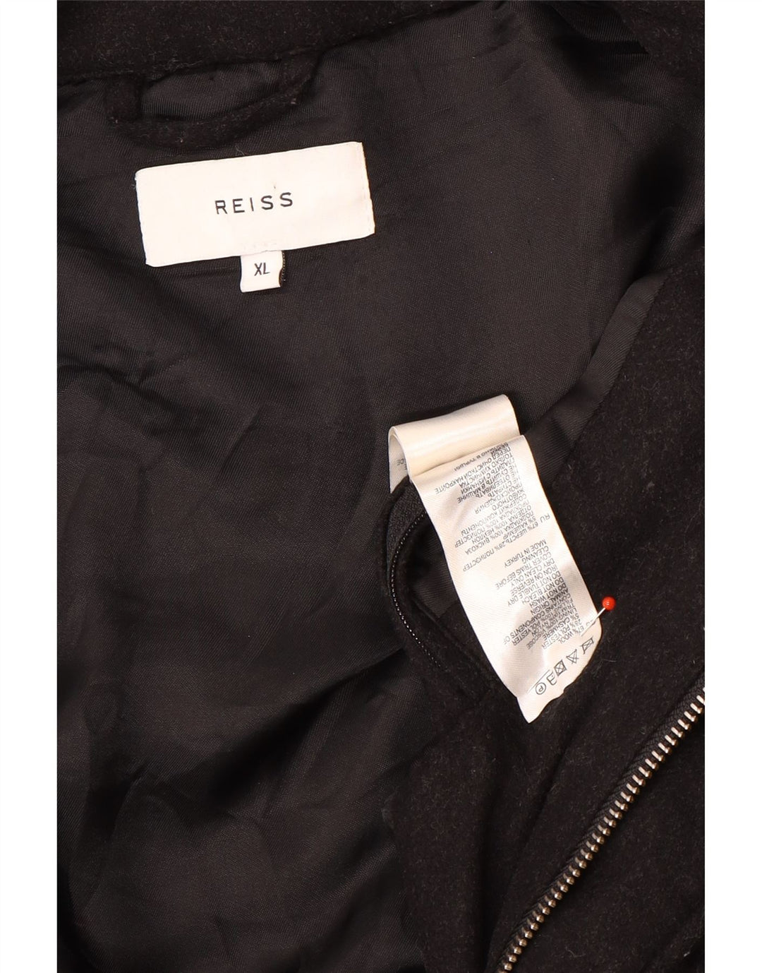 Reiss Herren Wattierte Jacke UK 42 XL Schwarze Wolle