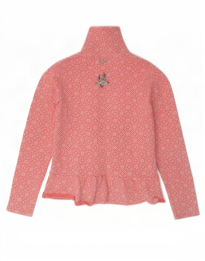 Odd Molly Damen-Strickjacke, Größe 2, mittelrosa, geometrische Baumwolle