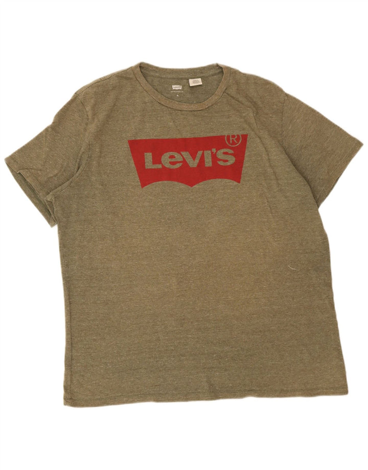 Levi's Herren Grafik-T-Shirt-Oberteil XL Khaki meliert