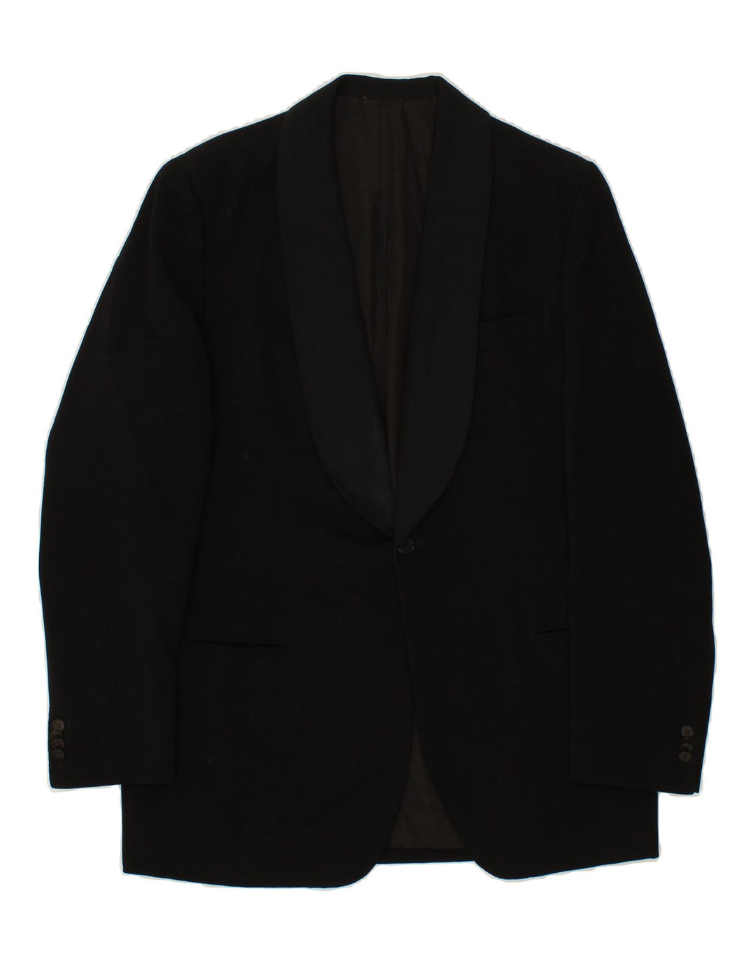 VINTAGE Mens 1 Button Blazer Jacket UK 36 Small Black Vintage Vintage and Second-Hand Vintage from Messina Hembry 