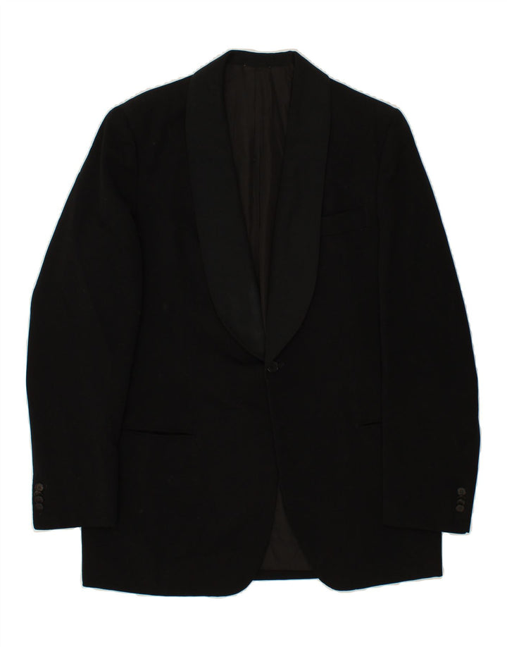 VINTAGE Mens 1 Button Blazer Jacket UK 36 Small Black Vintage Vintage and Second-Hand Vintage from Messina Hembry 