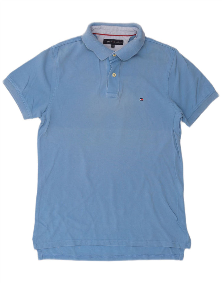 TOMMY HILFIGER Herren Poloshirt mittelblaue Baumwolle