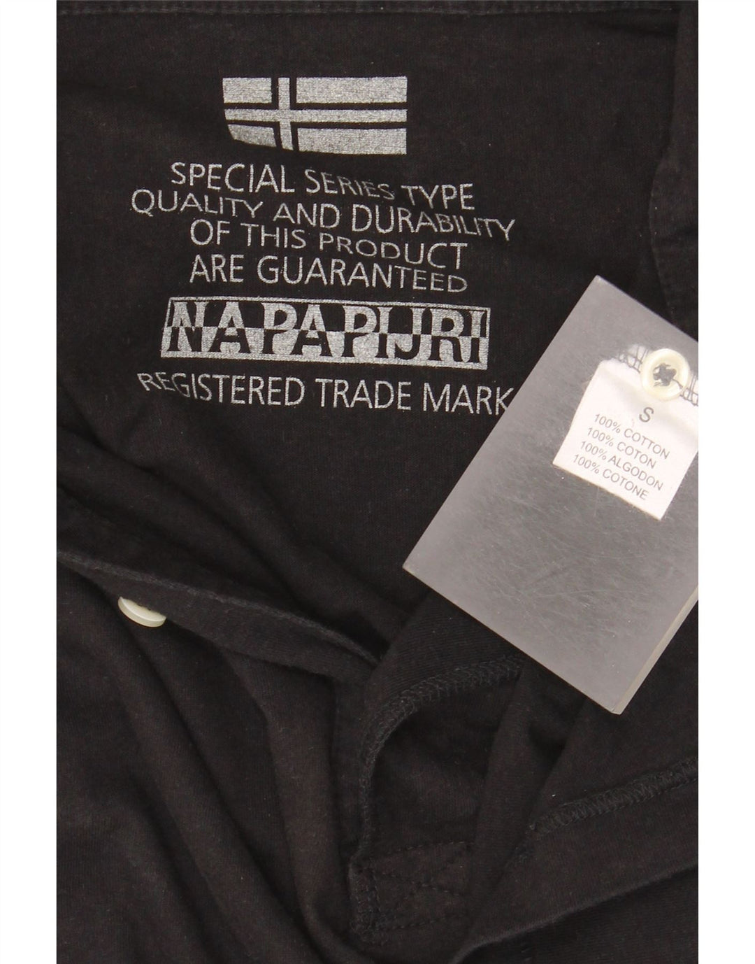 NAPAPIJRI Herren-Poloshirt, Größe S, schwarze Baumwolle