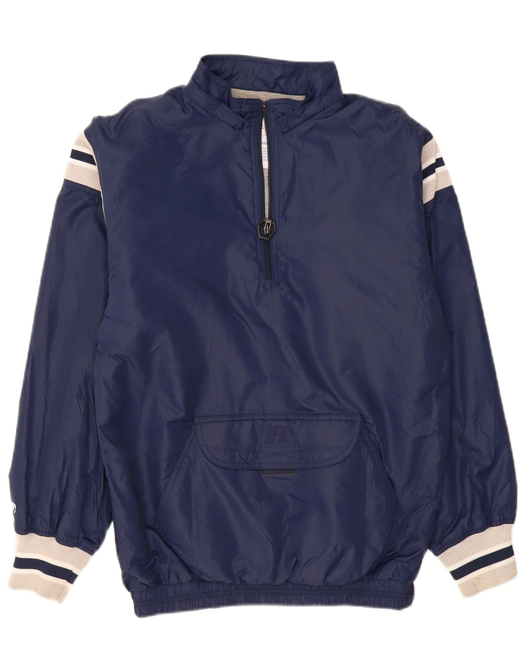 RUSSELL ATHLETIC Herren Anorakjacke UK 36 Small Marineblau Farbblock